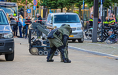 Politie naar 112 melding aan de 1 Toerit A4 Li - in Den Haag